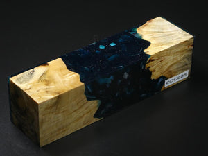 Natural /  Blue with Flakes Hybrid Duck Call Blank