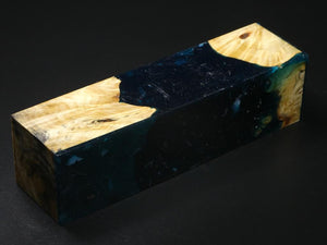 Natural /  Blue with Flakes Hybrid Duck Call Blank