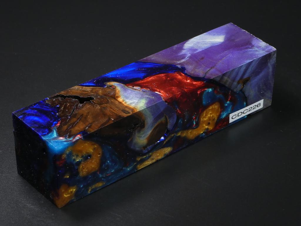 Purple /  Red, Blue, Orange Hybrid Duck Call Blank