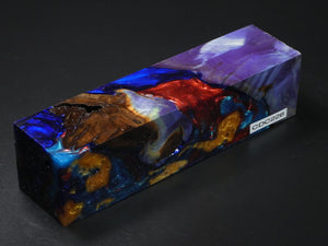 Purple /  Red, Blue, Orange Hybrid Duck Call Blank