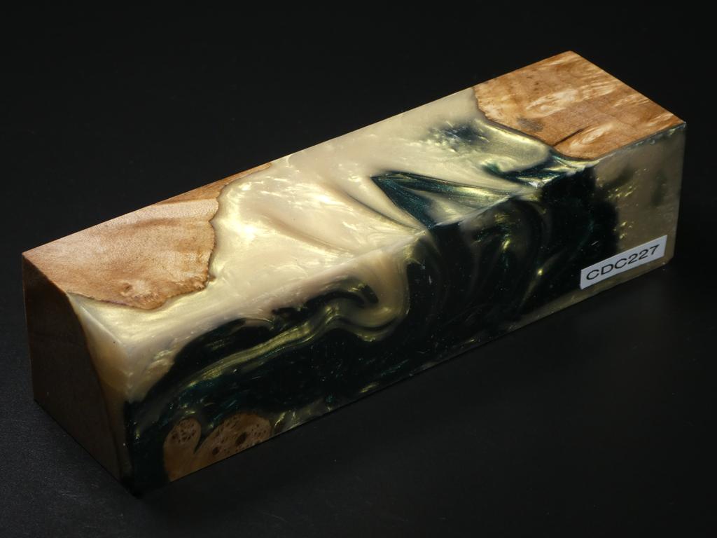 Natural /  Green, White Hybrid Duck Call Blank