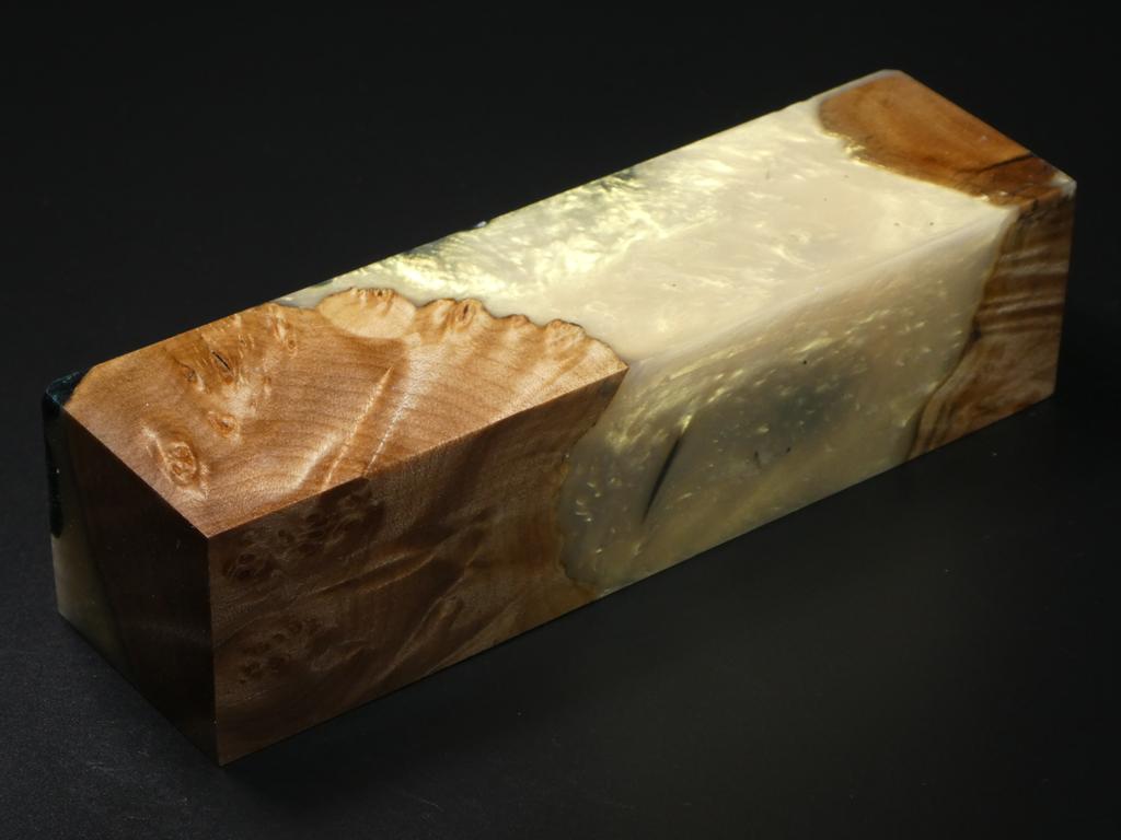 Natural /  Green, White Hybrid Duck Call Blank