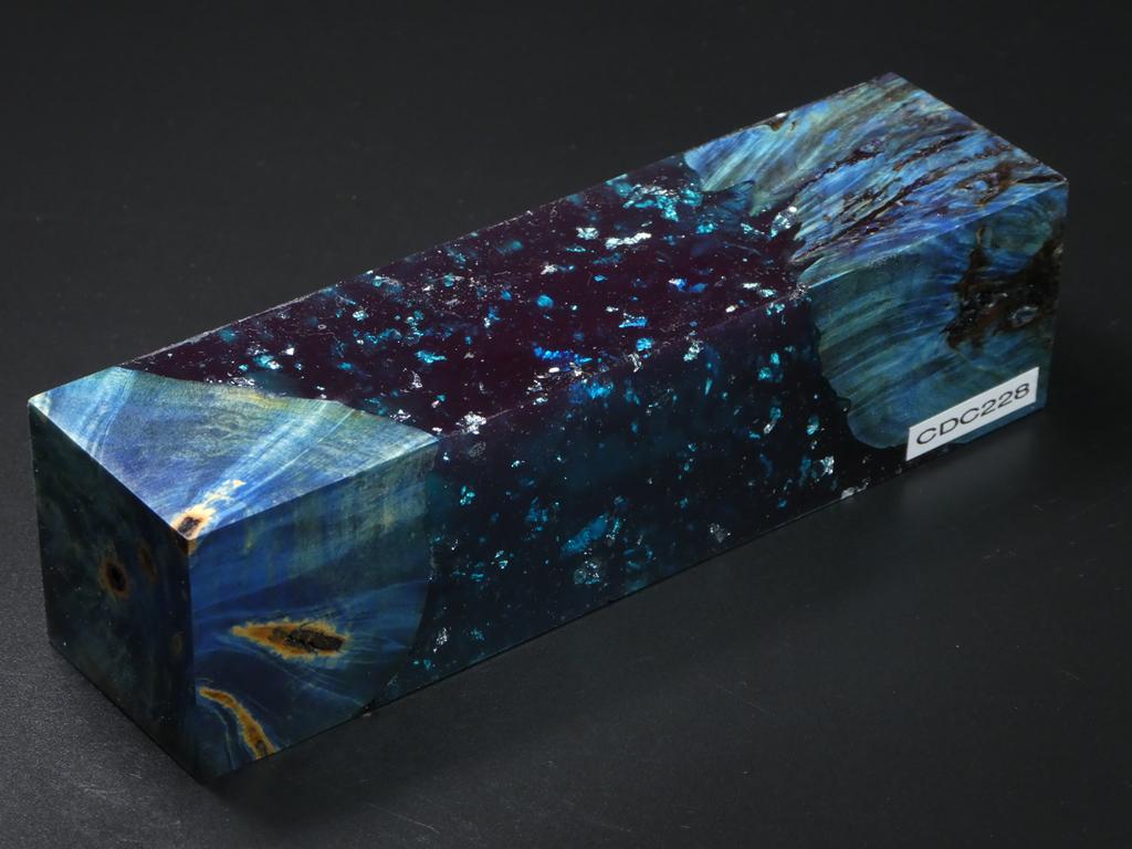 Blue /  Clear Blue with Flakes Hybrid Duck Call Blank