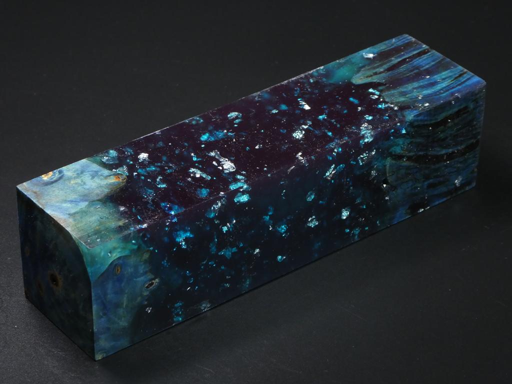 Blue /  Clear Blue with Flakes Hybrid Duck Call Blank