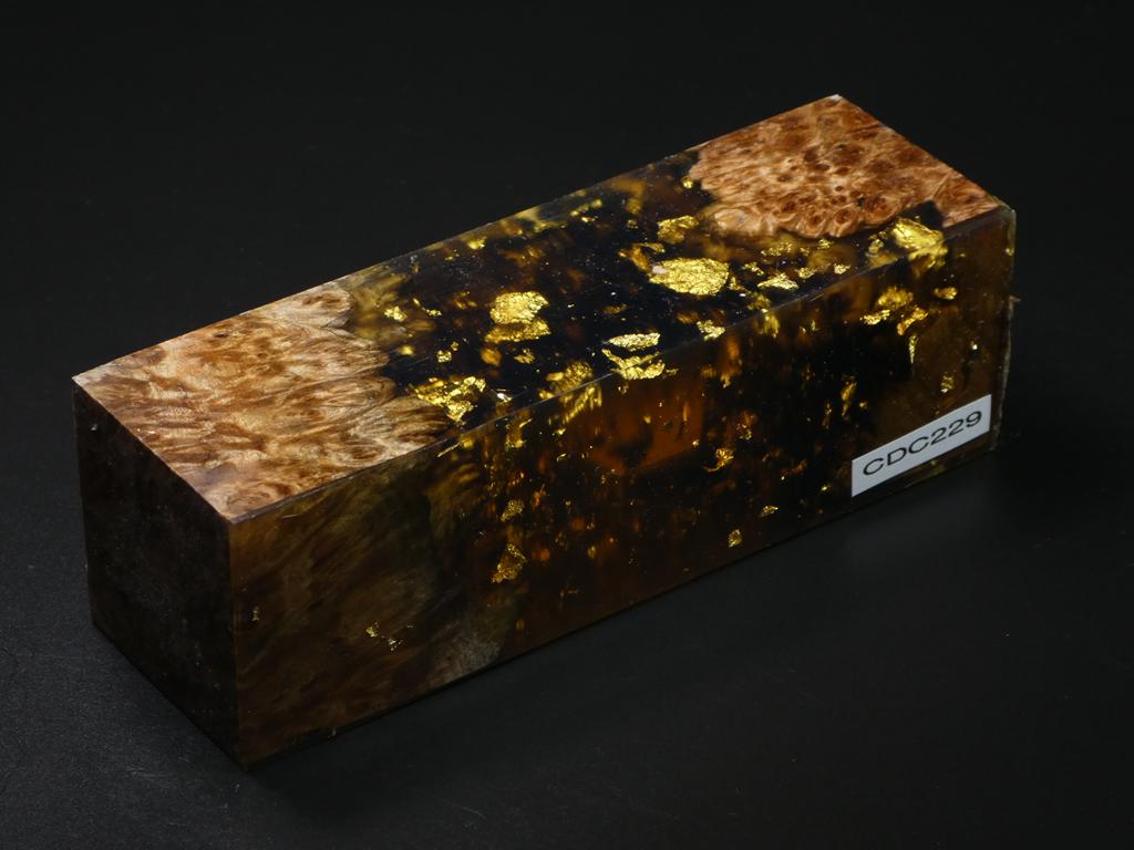 Natural /  Clear, Brown with Flakes Hybrid Duck Call Blank