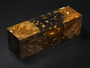 Natural /  Clear, Brown with Flakes Hybrid Duck Call Blank