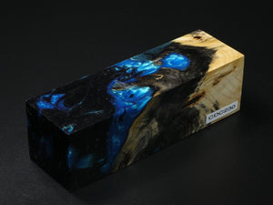 Natural /  Blue, Black Hybrid Duck Call Blank