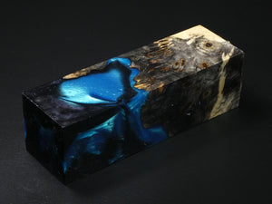 Natural /  Blue, Black Hybrid Duck Call Blank