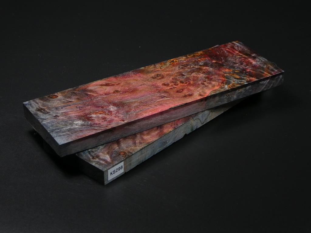 Red & Blue Stabilized Maple Knife Scales