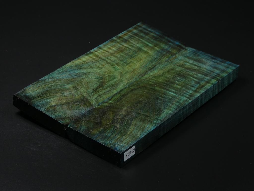 Green Stabilized Maple Knife Scales