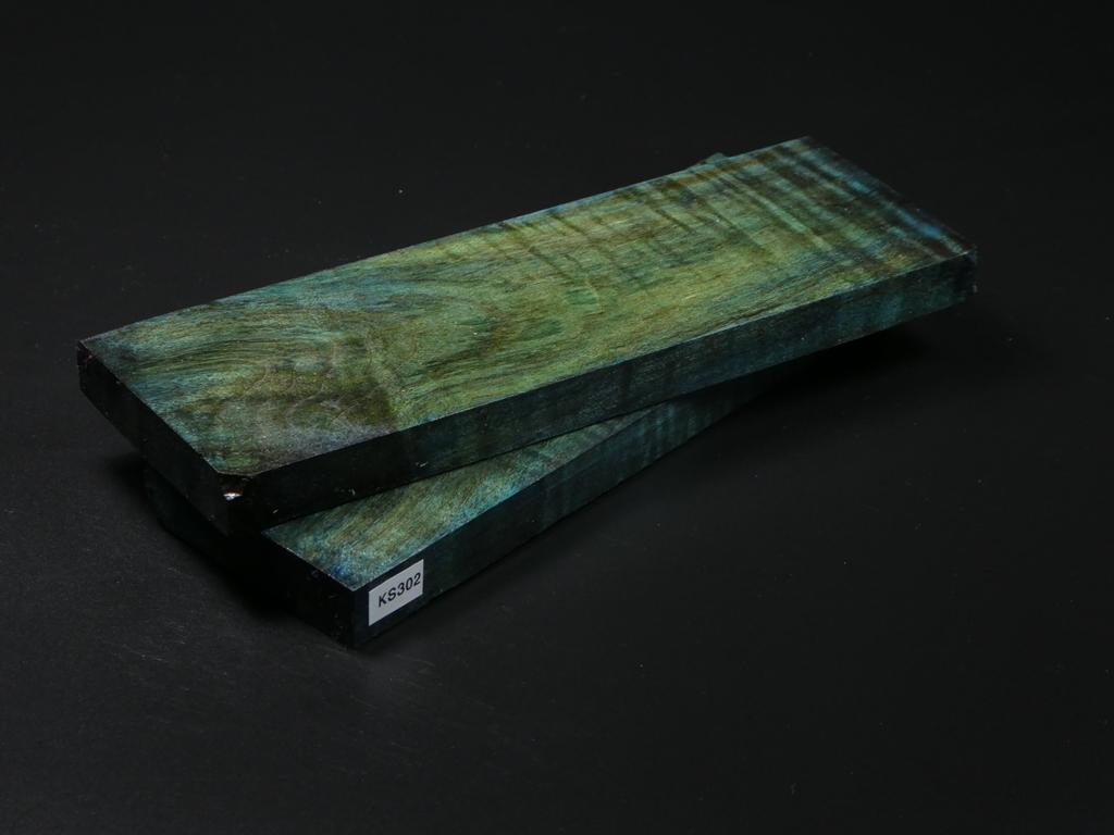 Green Stabilized Maple Knife Scales