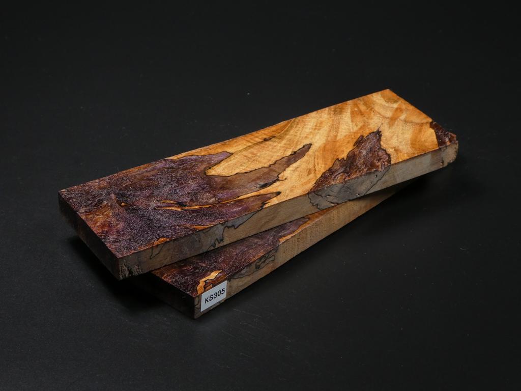 Natural & Purple Stabilized Maple Knife Scales