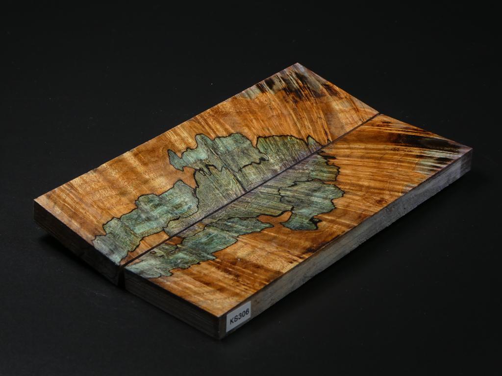 Natural & Green Stabilized Maple Knife Scales