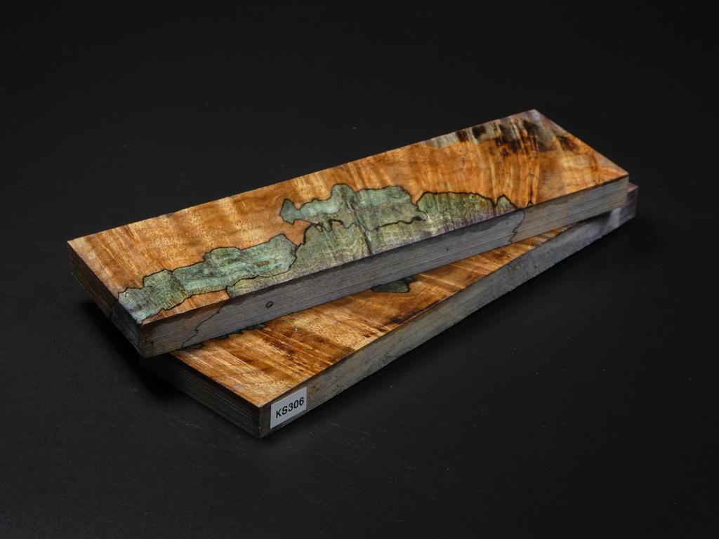 Natural & Green Stabilized Maple Knife Scales