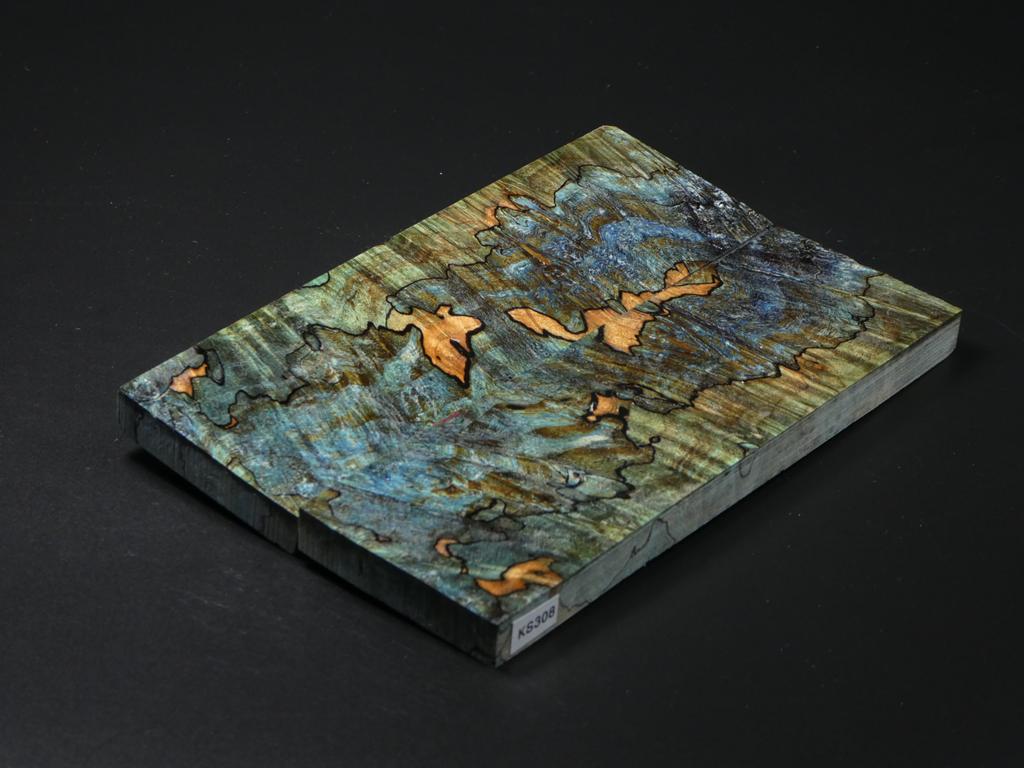 Blue & Green Stabilized Maple Knife Scales