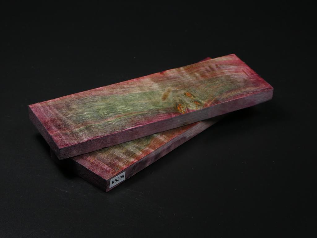 Red & Green Stabilized Maple Knife Scales