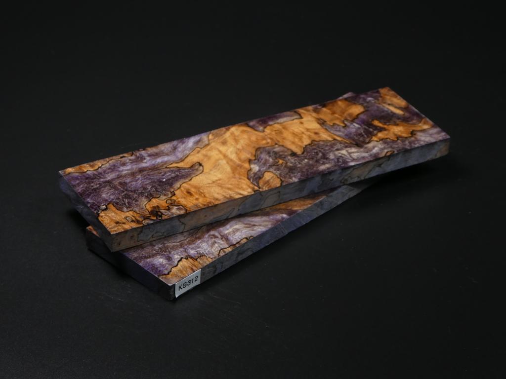 Natural & Purple Stabilized Maple Knife Scales