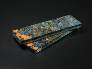 Natural, Blue & Green Stabilized Maple Knife Scales
