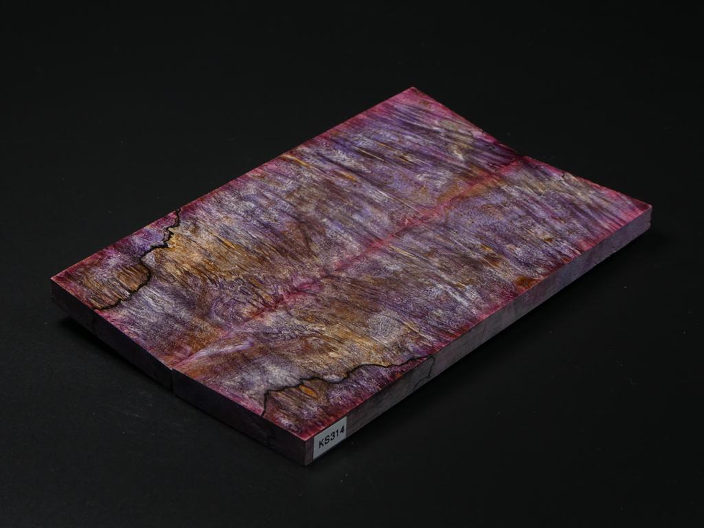 Purple & Red Stabilized Maple Knife Scales