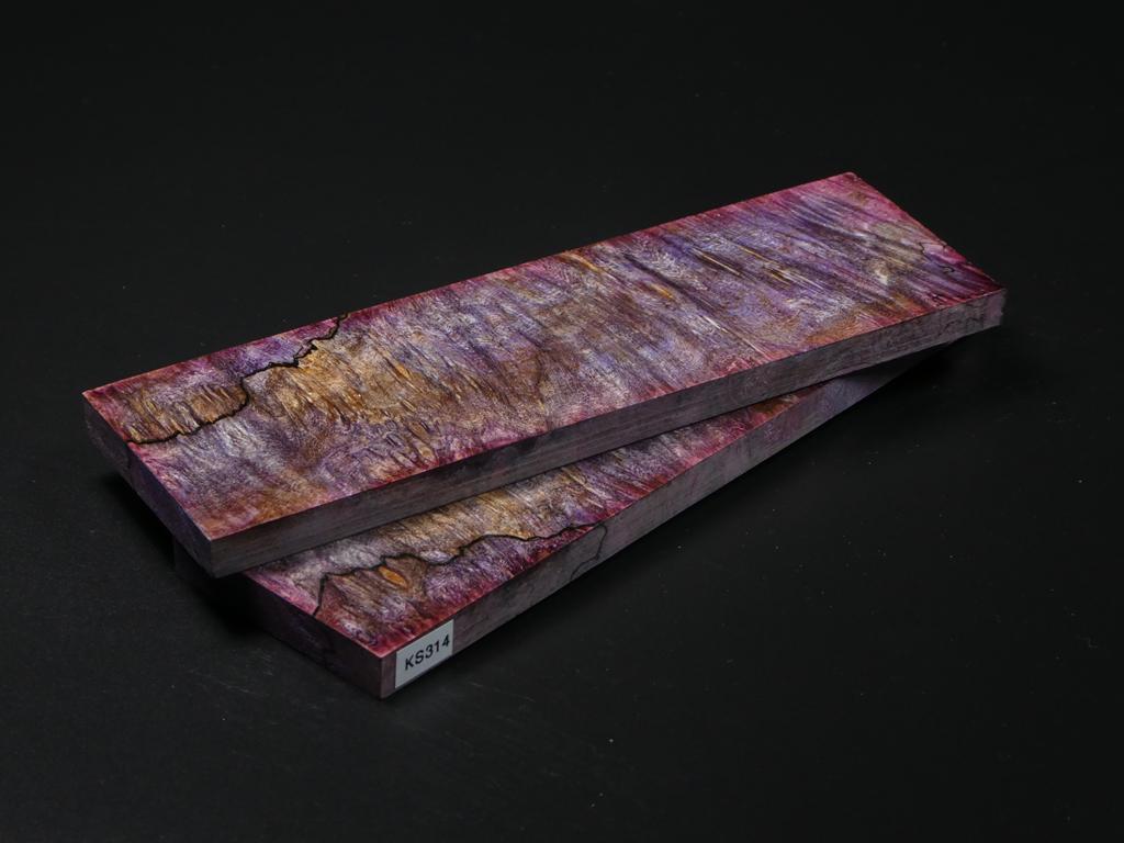 Purple & Red Stabilized Maple Knife Scales