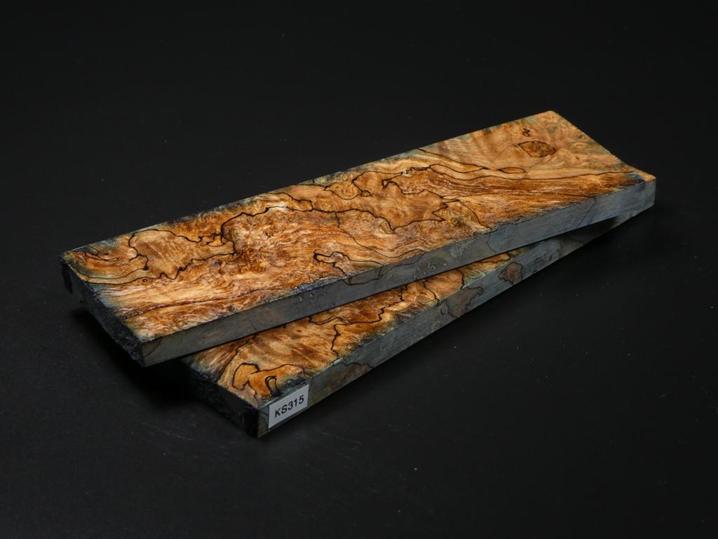 Natural & Green Stabilized Maple Knife Scales