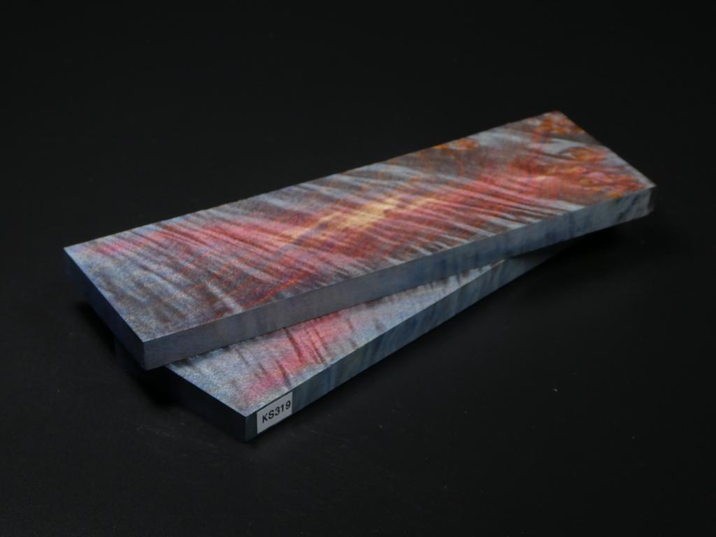 Red & Blue Stabilized Maple Knife Scales