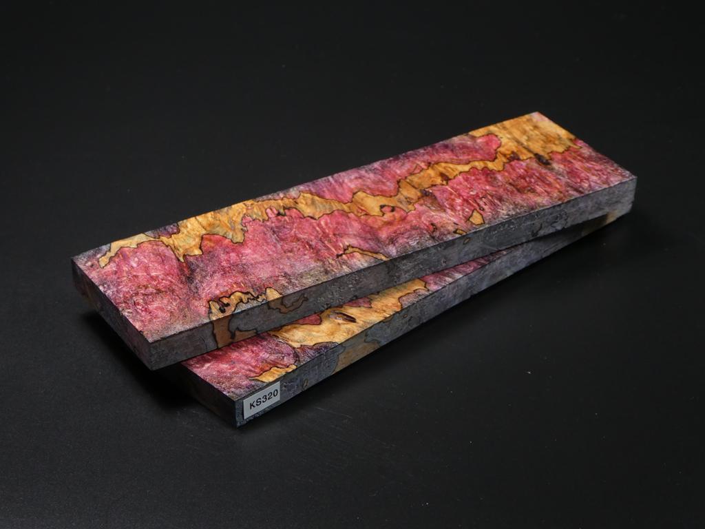 Natural & Red Stabilized Maple Knife Scales