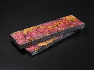 Natural & Red Stabilized Maple Knife Scales