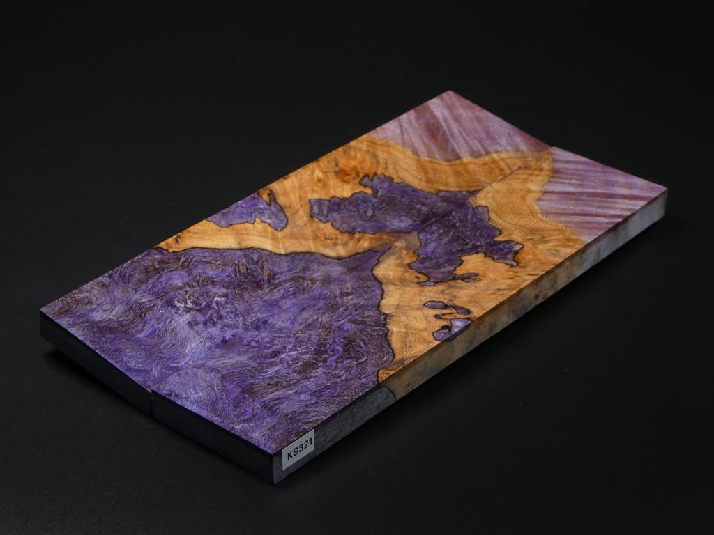 Natural & Purple Stabilized Maple Knife Scales