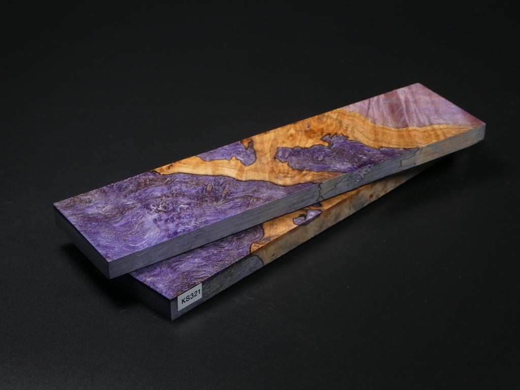 Natural & Purple Stabilized Maple Knife Scales