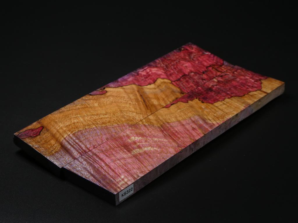 Natural & Red Stabilized Maple Knife Scales