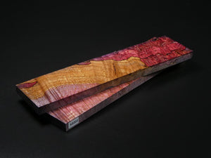 Natural & Red Stabilized Maple Knife Scales