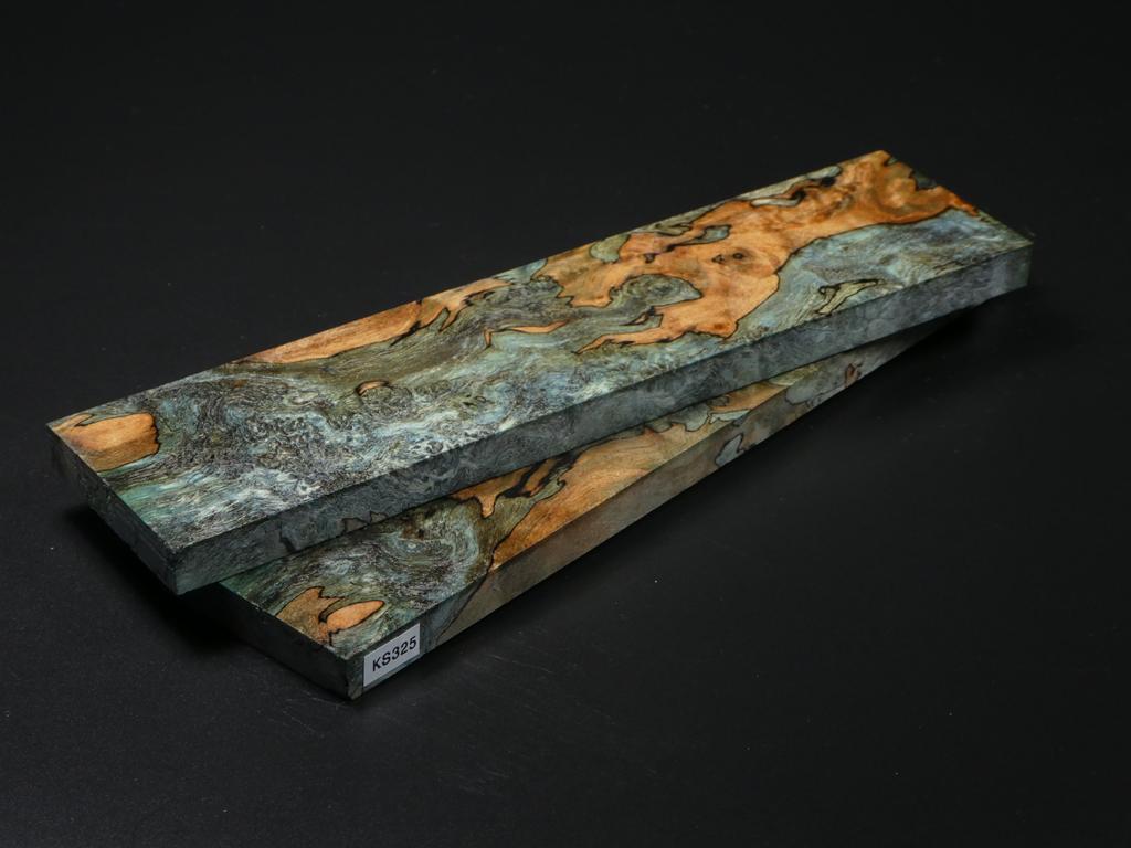 Natural & Green Stabilized Maple Knife Scales