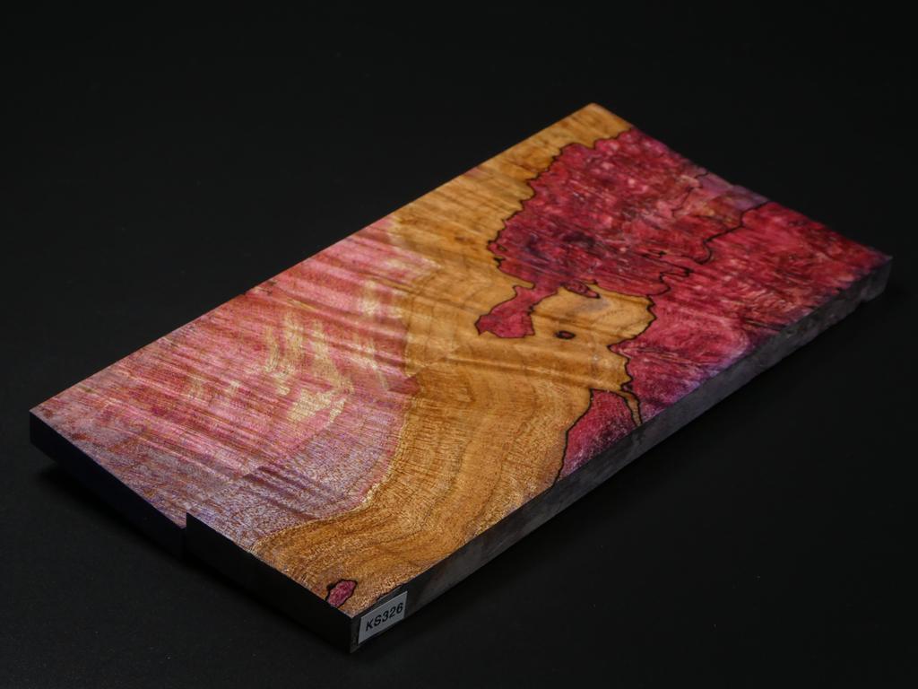 Natural & Red Stabilized Maple Knife Scales