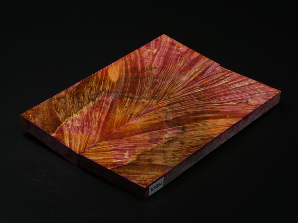 Red & Yellow Stabilized Maple Knife Scales