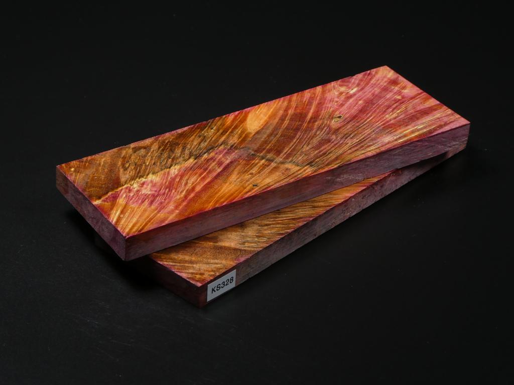 Red & Yellow Stabilized Maple Knife Scales