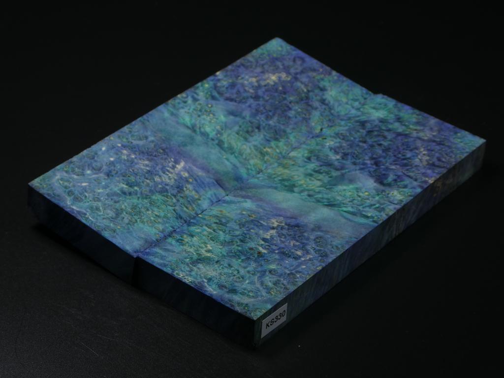 Teal & Blue Stabilized Maple Knife Scales