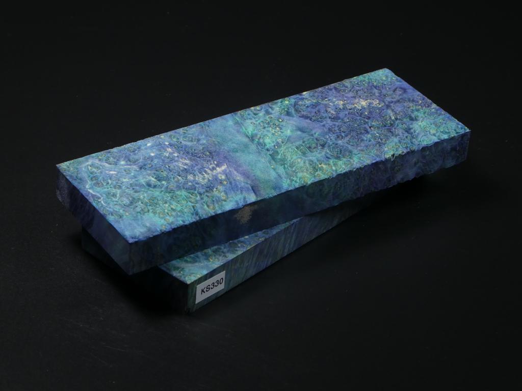 Teal & Blue Stabilized Maple Knife Scales