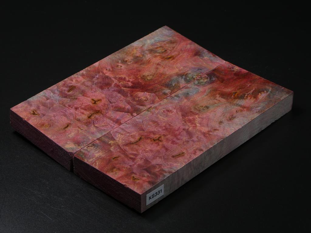 Red & Blue Stabilized Maple Knife Scales