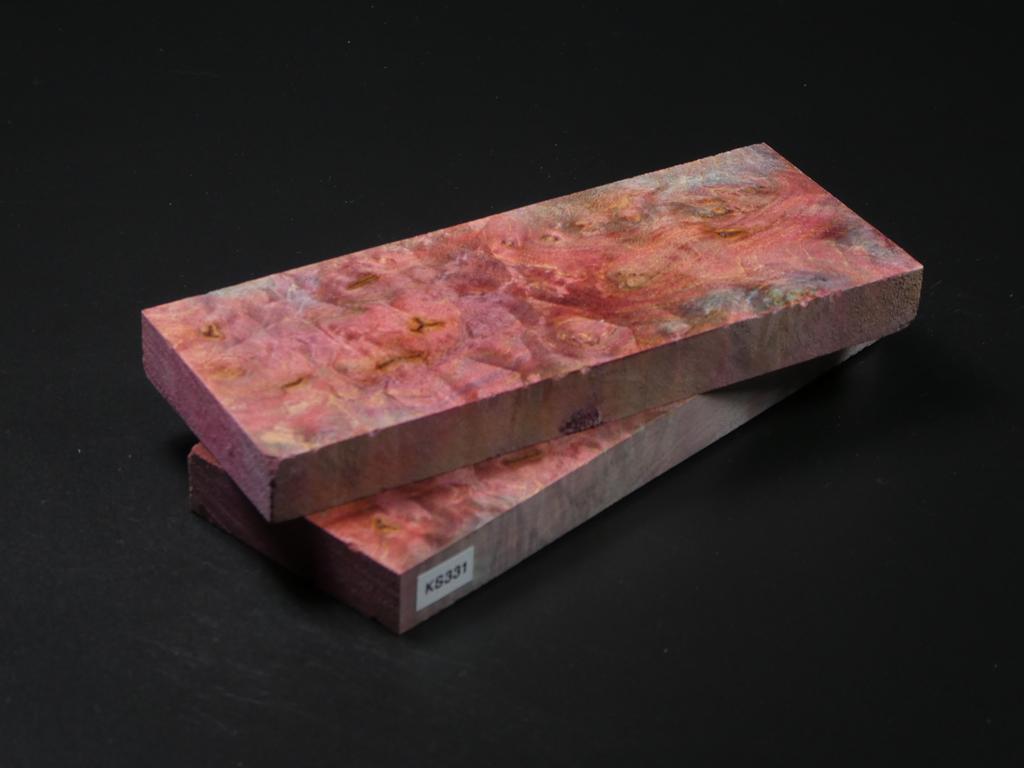 Red & Blue Stabilized Maple Knife Scales