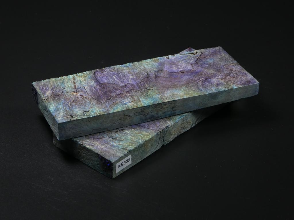 Purple & Teal Stabilized Maple Knife Scales