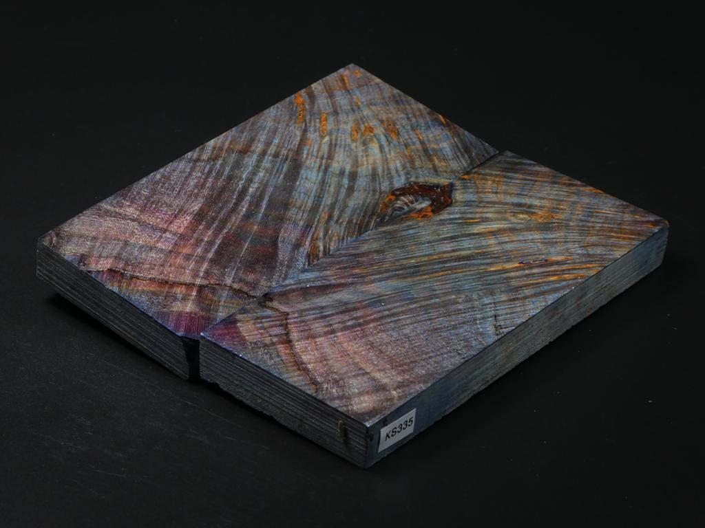 Blue Stabilized Maple Knife Scales