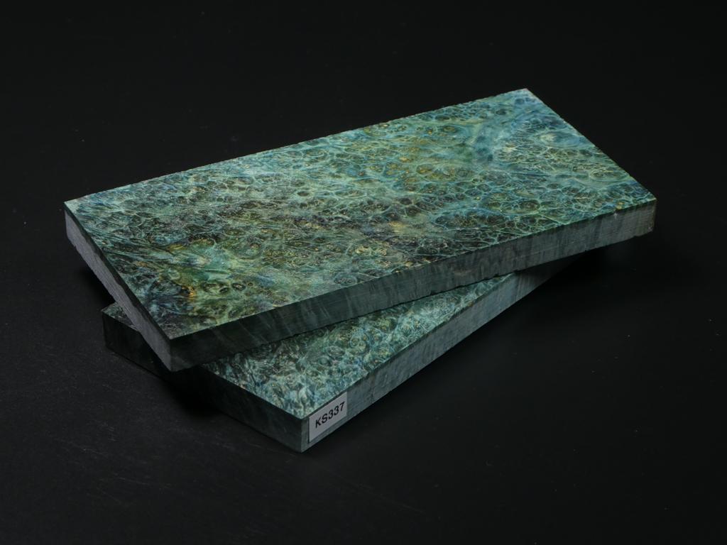 Green Stabilized Maple Knife Scales