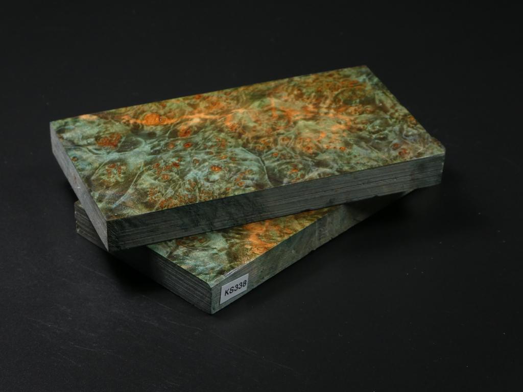 Green Stabilized Maple Knife Scales