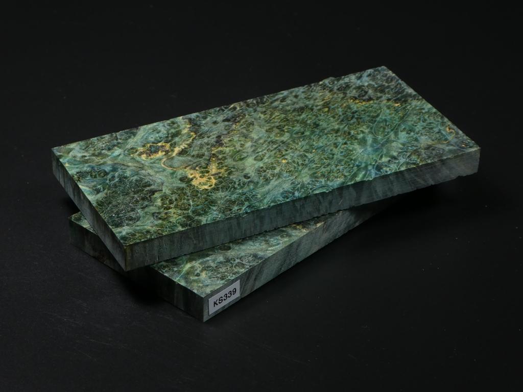 Green Stabilized Maple Knife Scales