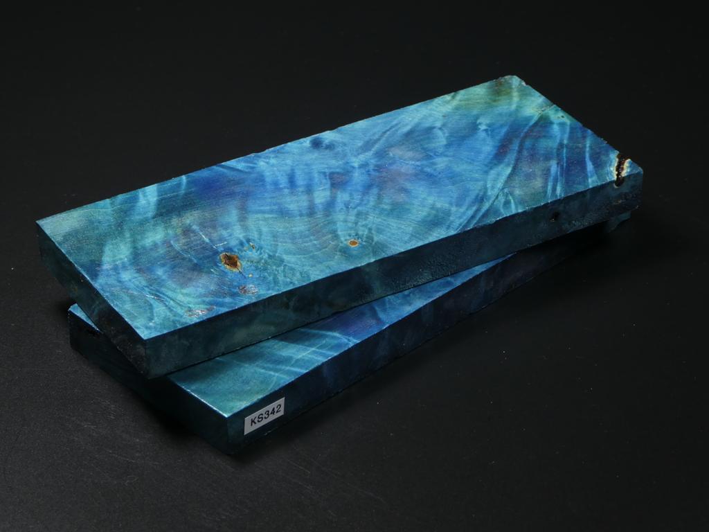 Blue & Green Stabilized Maple Knife Scales