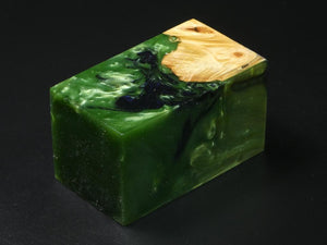 Natural / Green & Black Hybrid Bottle Stopper Blank