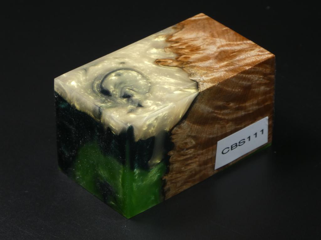 Natural / Green & White Hybrid Bottle Stopper Blank