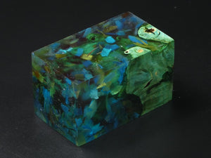 Green / Blue with Flecks Hybrid Bottle Stopper Blank