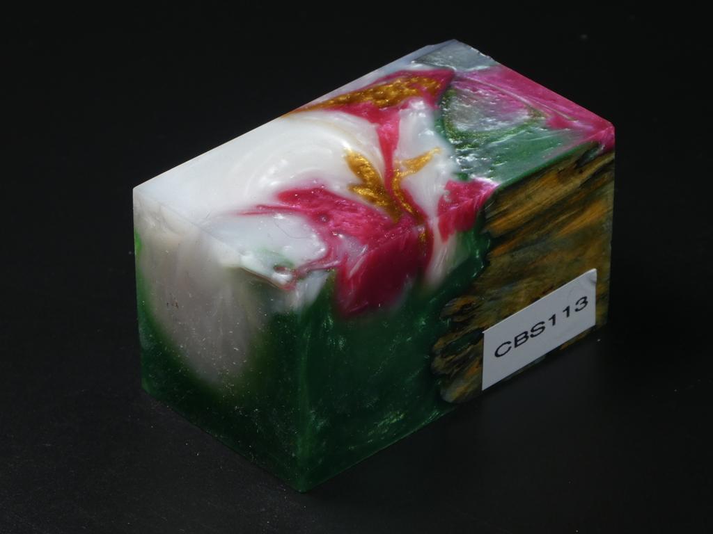 Green / Green, White, Red, Gold Hybrid Bottle Stopper Blank